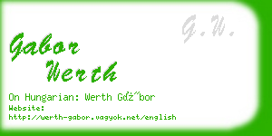 gabor werth business card